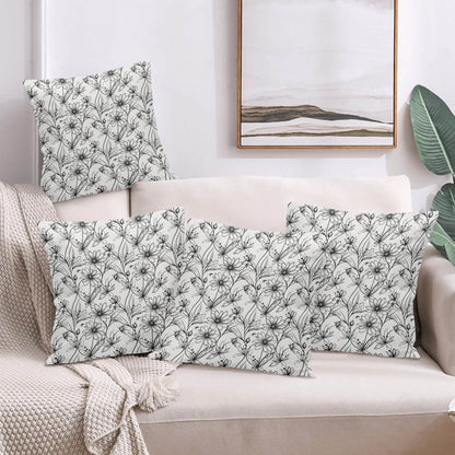 Neutral Spring Peach Velvet 4 Pcs Square Pillow Case Covers (5 sizes) - DeRose Seasonal