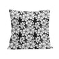 Black and White Floral Peach Velvet 4 Pcs Square Pillow Case Covers (5 sizes) - DeRose Seasonal