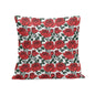 Red Leafy Roses Peach Velvet 4 Pcs Square Pillow Case Covers (5 sizes) - DeRose Seasonal