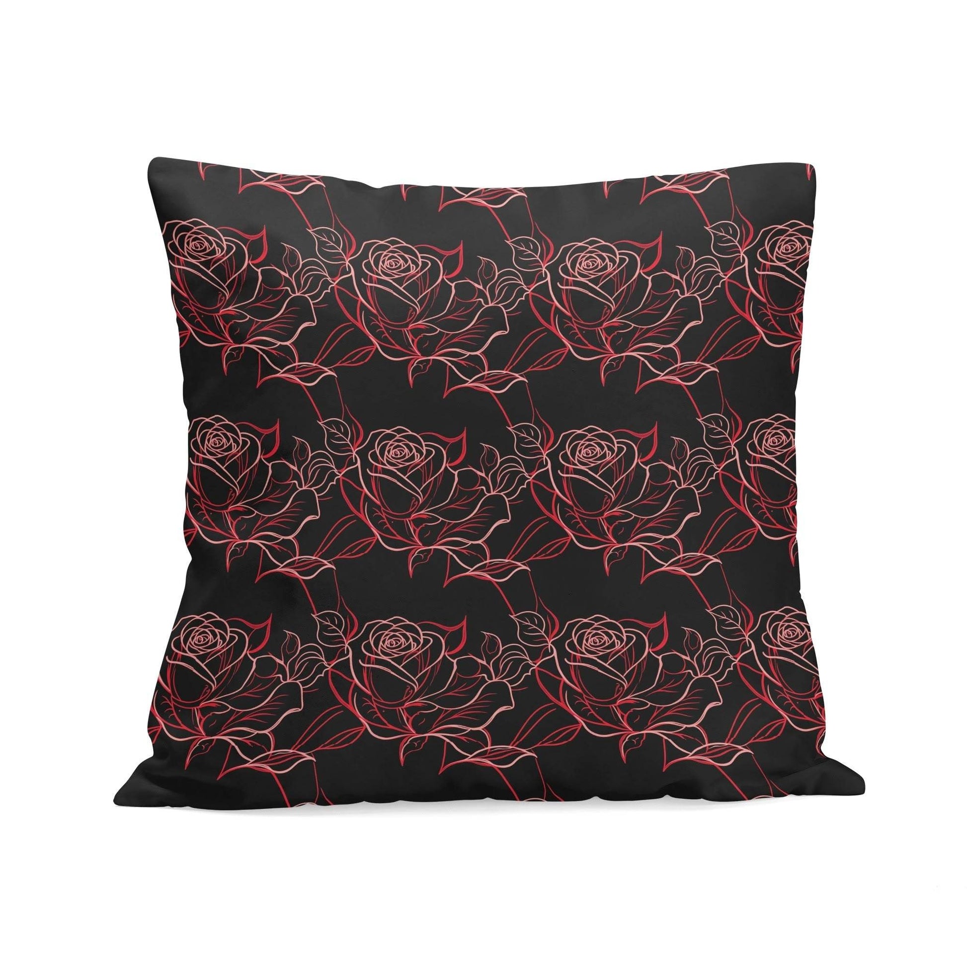 Red Light Rose Peach Velvet 4 Pcs Square Pillow Case Covers (5 sizes) - DeRose Seasonal