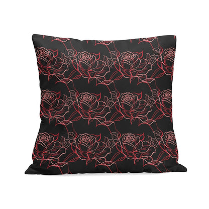 Red Light Rose Peach Velvet 4 Pcs Square Pillow Case Covers (5 sizes) - DeRose Seasonal
