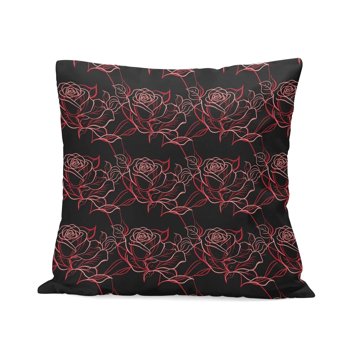 Red Light Rose Peach Velvet 4 Pcs Square Pillow Case Covers (5 sizes) - DeRose Seasonal