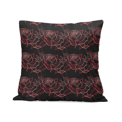 Red Light Rose Peach Velvet 4 Pcs Square Pillow Case Covers (5 sizes) - DeRose Seasonal