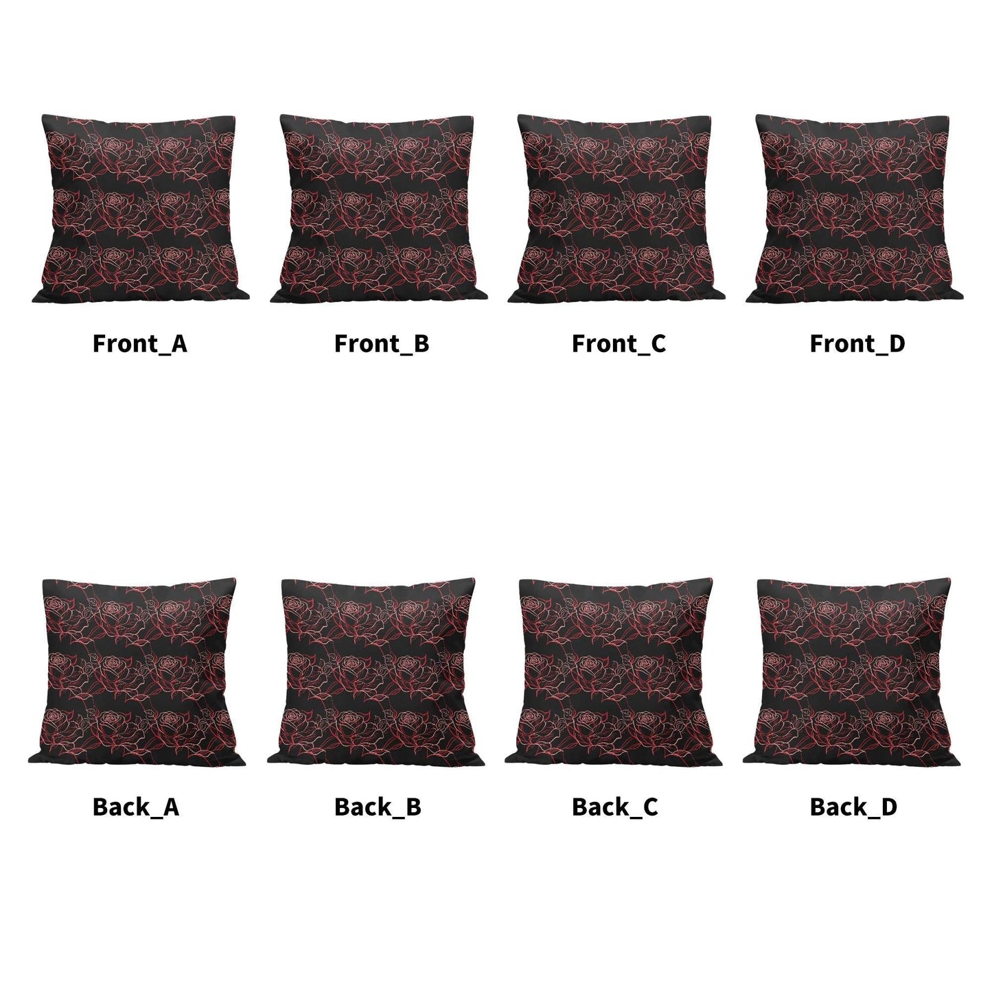 Red Light Rose Peach Velvet 4 Pcs Square Pillow Case Covers (5 sizes) - DeRose Seasonal