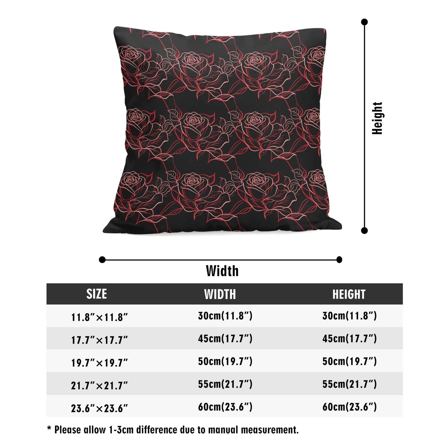 Red Light Rose Peach Velvet 4 Pcs Square Pillow Case Covers (5 sizes) - DeRose Seasonal