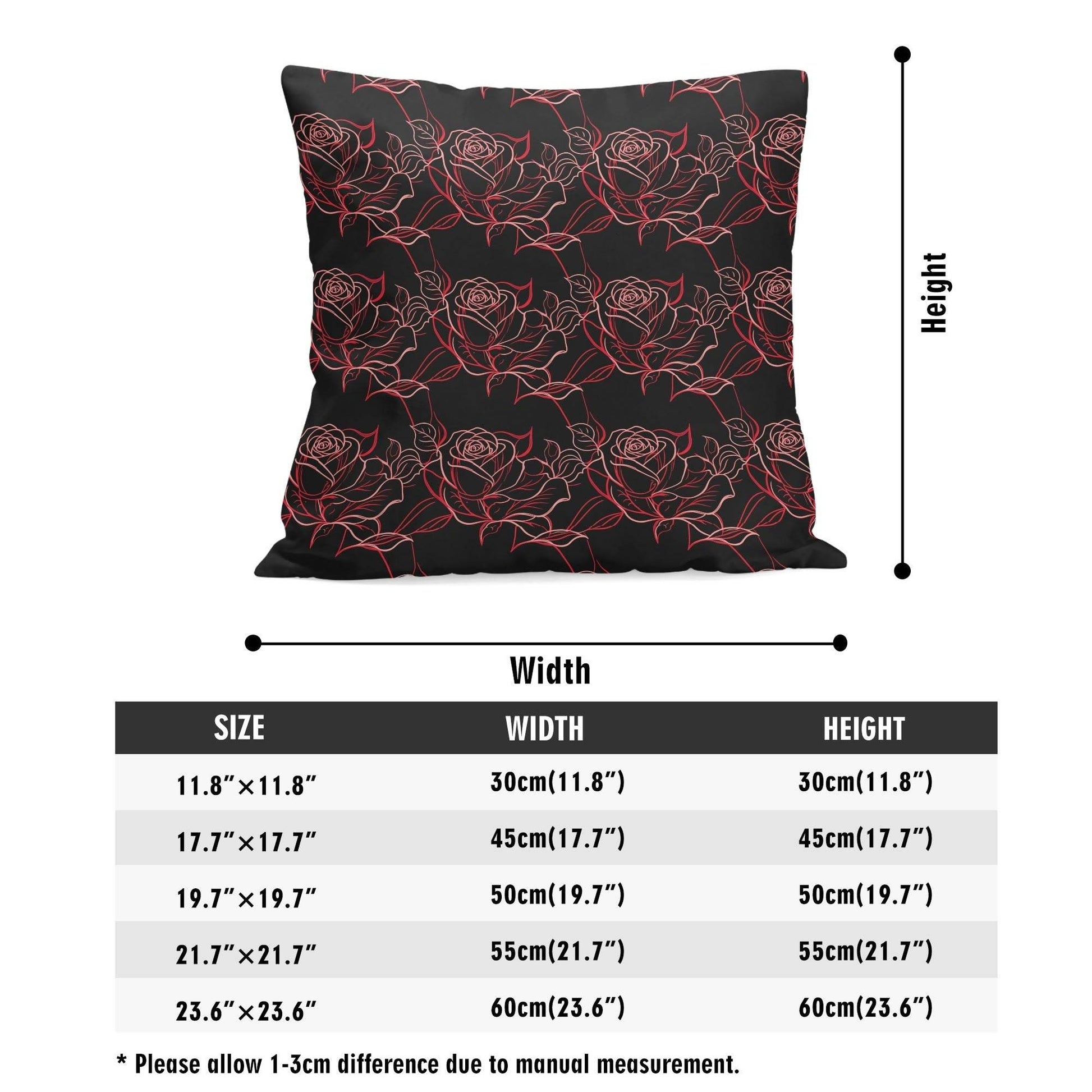 Red Light Rose Peach Velvet 4 Pcs Square Pillow Case Covers (5 sizes) - DeRose Seasonal