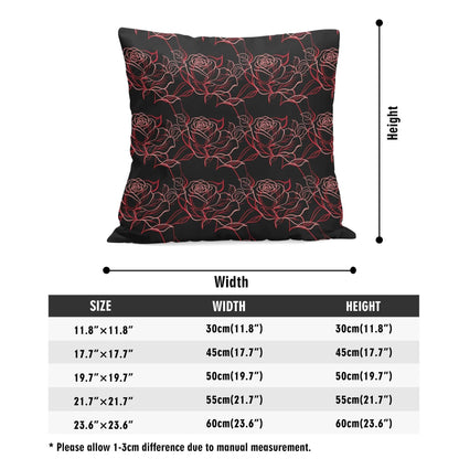 Red Light Rose Peach Velvet 4 Pcs Square Pillow Case Covers (5 sizes) - DeRose Seasonal