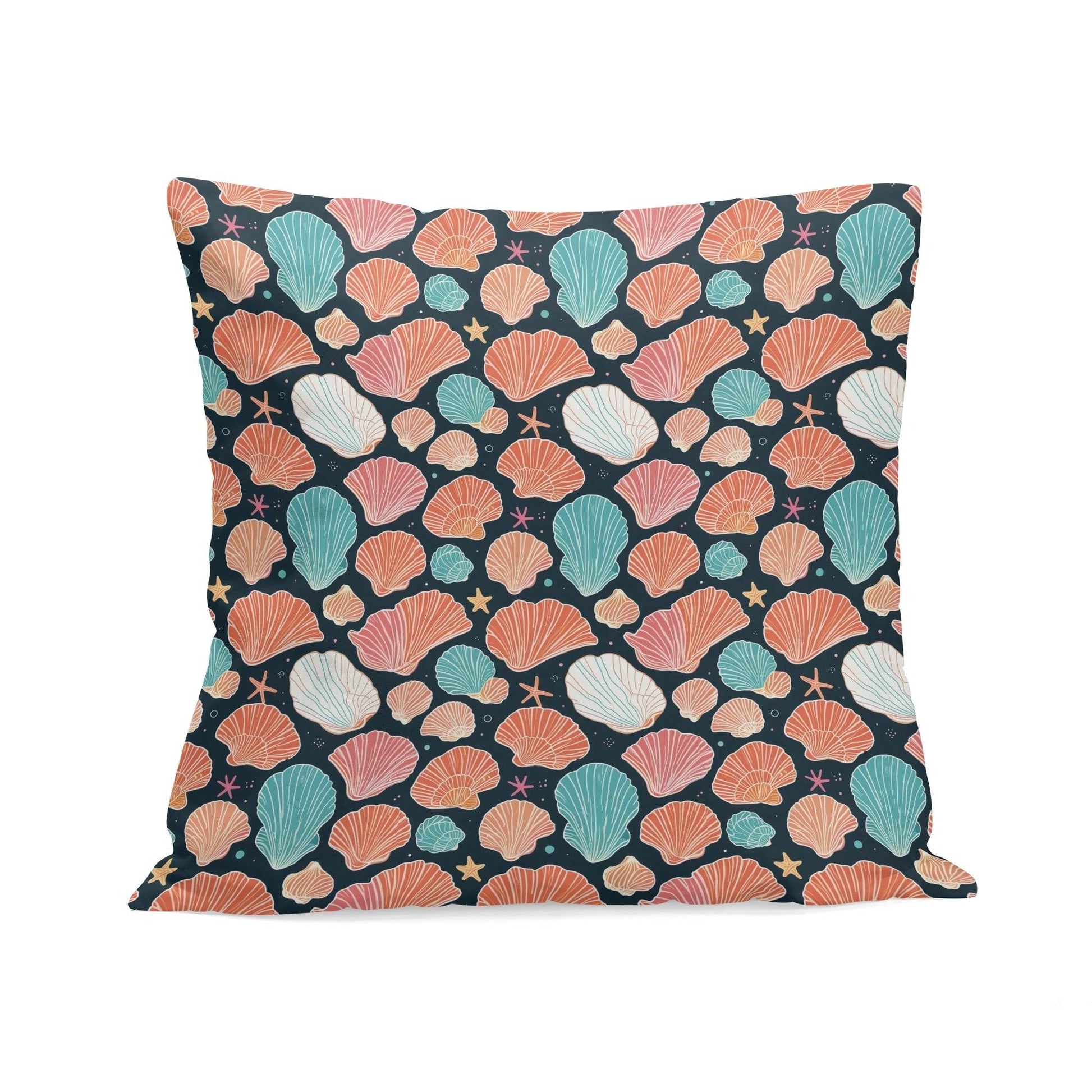 Big Shells and Stars Peach Velvet 4 Pcs Square Pillow Case Covers (5 sizes) - DeRose Seasonal