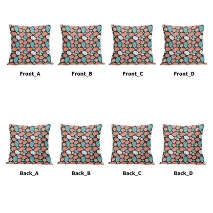 Big Shells and Stars Peach Velvet 4 Pcs Square Pillow Case Covers (5 sizes) - DeRose Seasonal