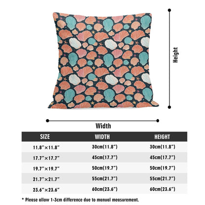 Big Shells and Stars Peach Velvet 4 Pcs Square Pillow Case Covers (5 sizes) - DeRose Seasonal