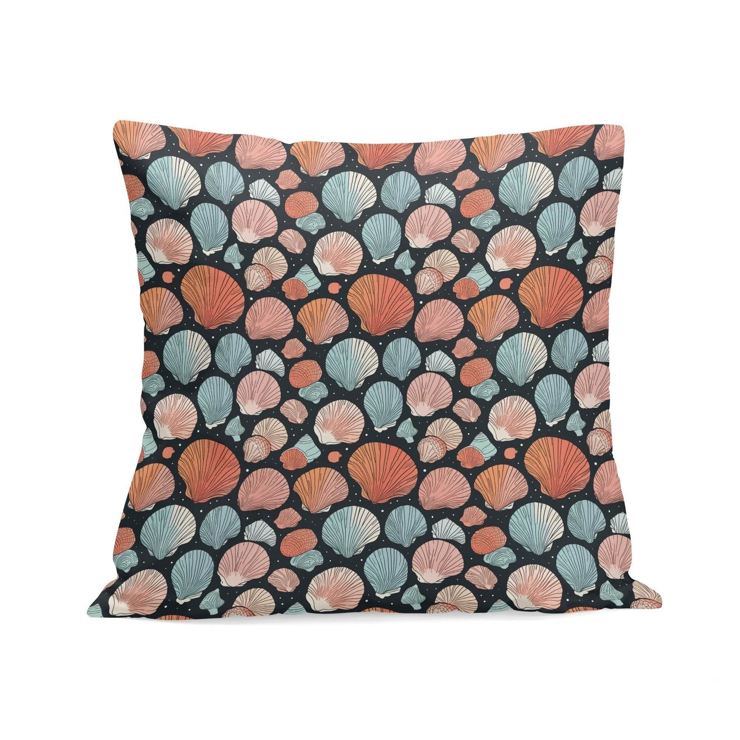 Big Shells Peach Velvet 4 Pcs Square Pillow Case Covers (5 sizes) - DeRose Seasonal