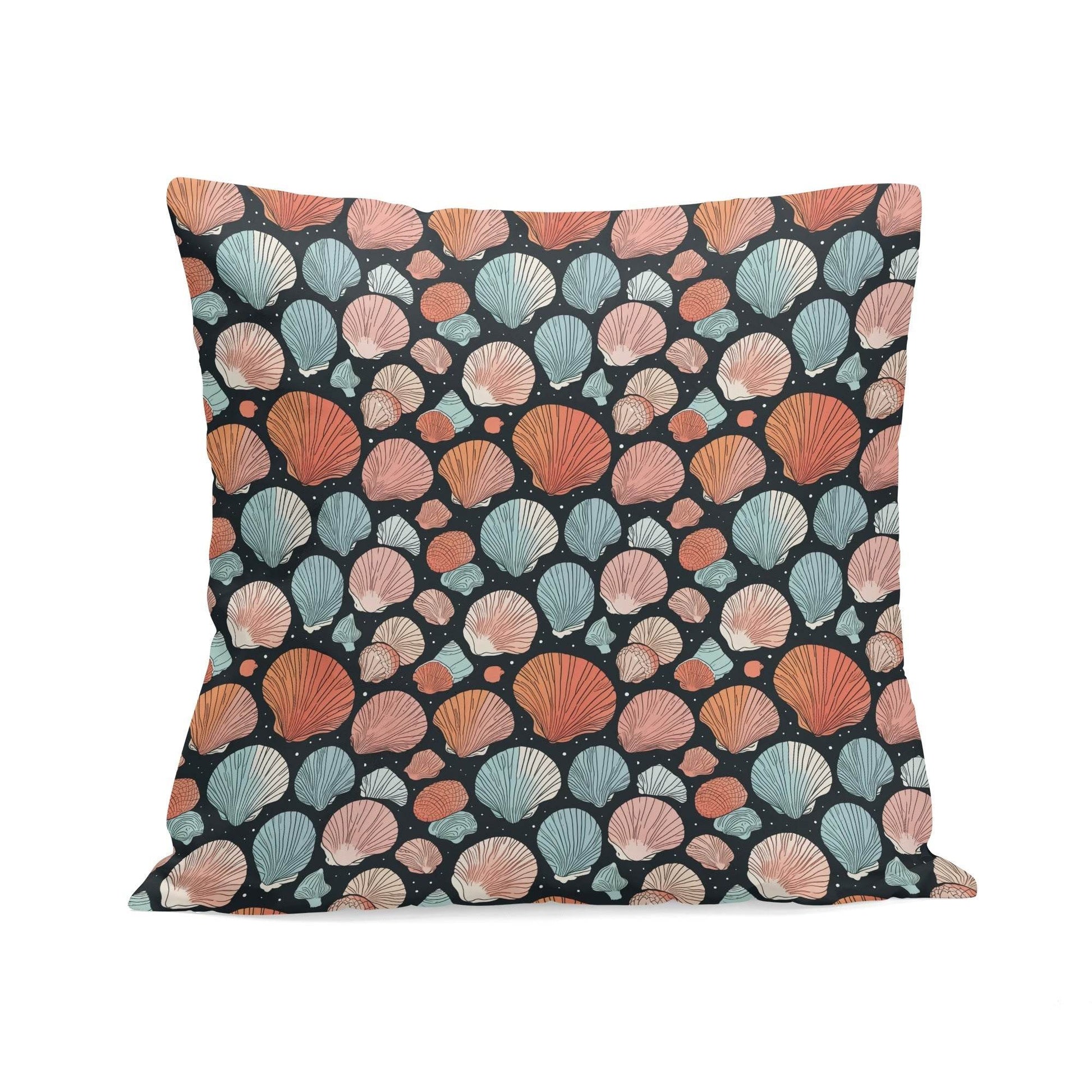 Big Shells Peach Velvet 4 Pcs Square Pillow Case Covers (5 sizes) - DeRose Seasonal