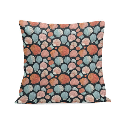 Big Shells Peach Velvet 4 Pcs Square Pillow Case Covers (5 sizes) - DeRose Seasonal