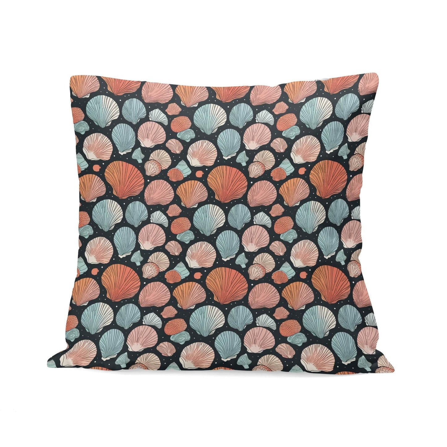 Big Shells Peach Velvet 4 Pcs Square Pillow Case Covers (5 sizes) - DeRose Seasonal