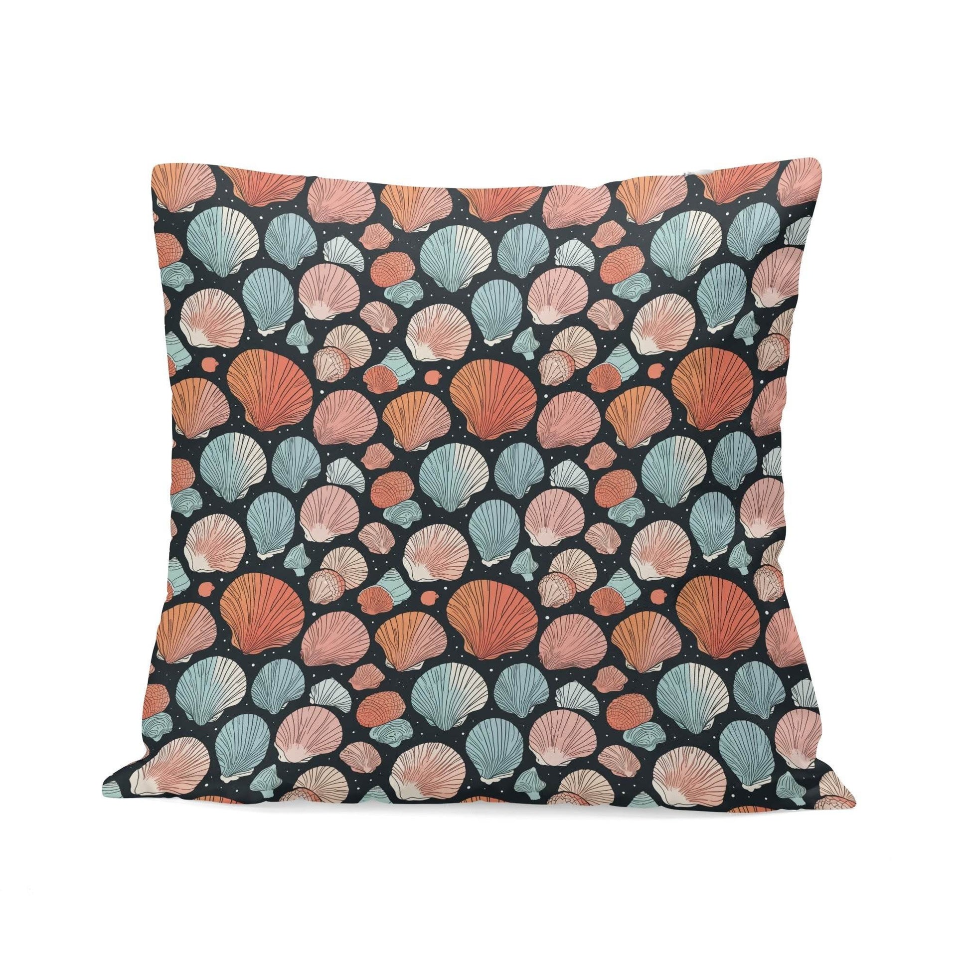 Big Shells Peach Velvet 4 Pcs Square Pillow Case Covers (5 sizes) - DeRose Seasonal