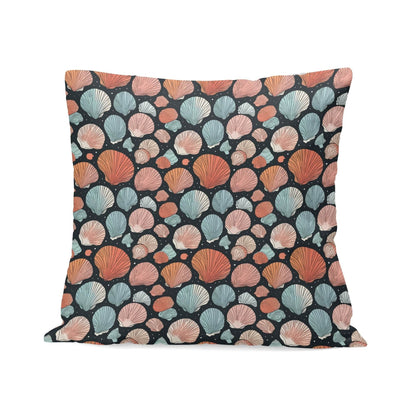 Big Shells Peach Velvet 4 Pcs Square Pillow Case Covers (5 sizes) - DeRose Seasonal