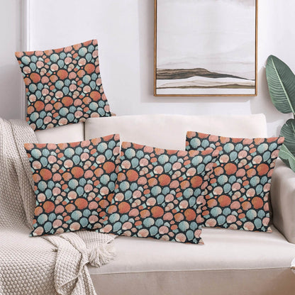 Big Shells Peach Velvet 4 Pcs Square Pillow Case Covers (5 sizes) - DeRose Seasonal