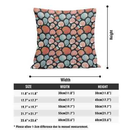 Big Shells Peach Velvet 4 Pcs Square Pillow Case Covers (5 sizes) - DeRose Seasonal