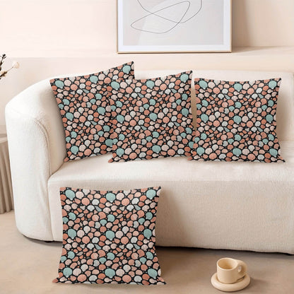 Seashells Peach Velvet 4 Pcs Square Pillow Case Covers (5 sizes) - DeRose Seasonal