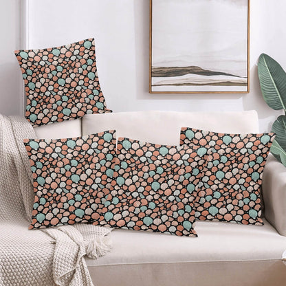 Seashells Peach Velvet 4 Pcs Square Pillow Case Covers (5 sizes) - DeRose Seasonal