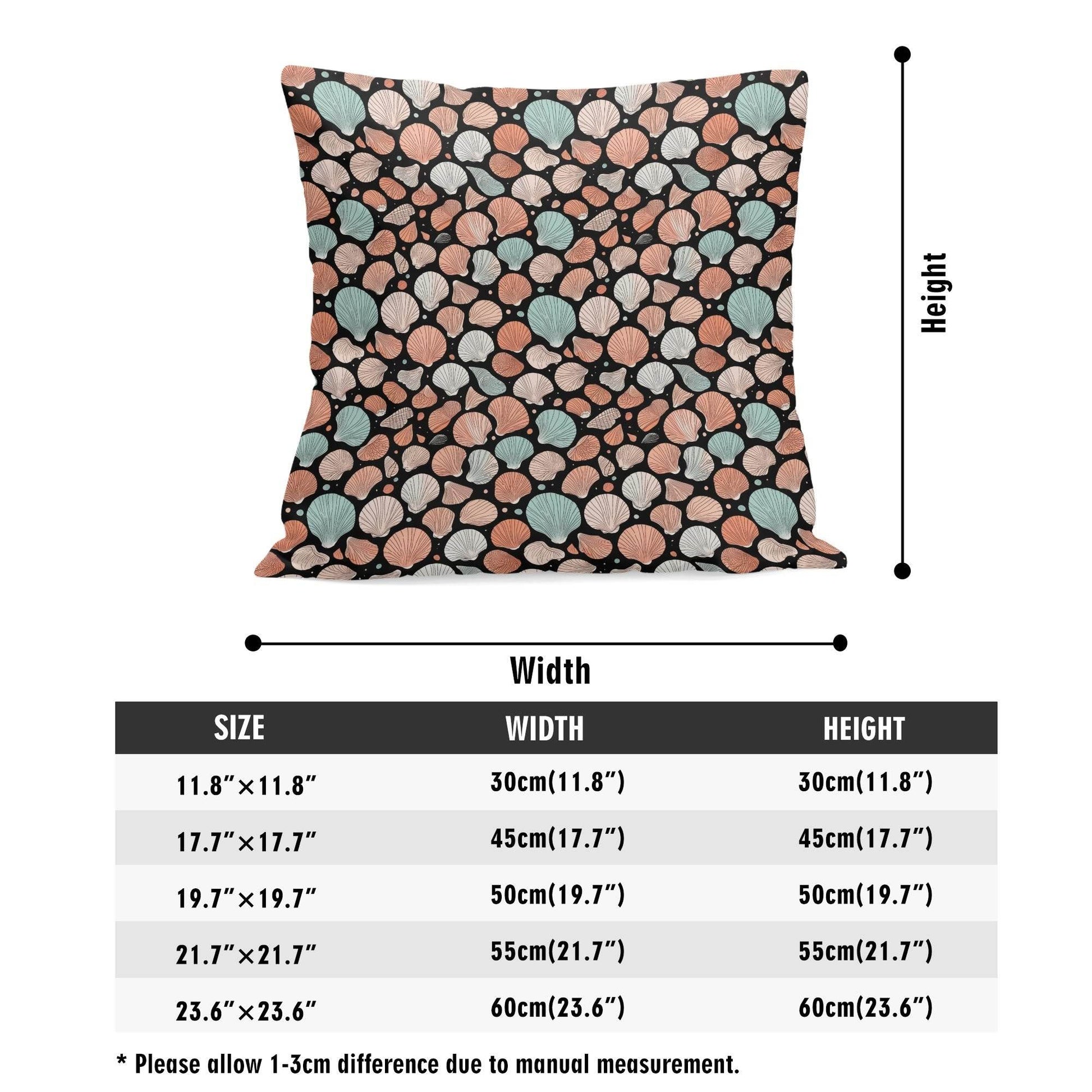 Seashells Peach Velvet 4 Pcs Square Pillow Case Covers (5 sizes) - DeRose Seasonal