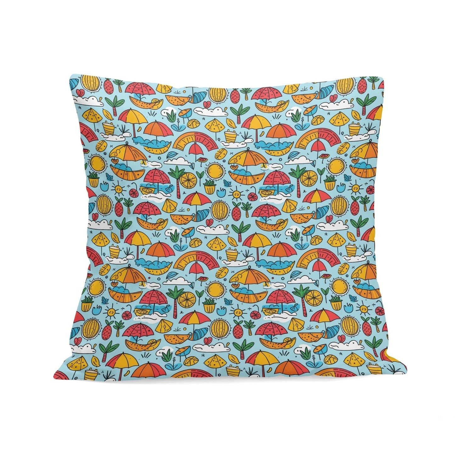 Fun of a Beach Peach Velvet 4 Pcs Square Pillow Case Covers (5 sizes) - DeRose Seasonal