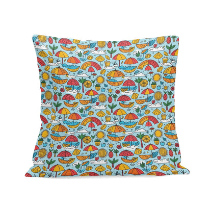 Fun of a Beach Peach Velvet 4 Pcs Square Pillow Case Covers (5 sizes) - DeRose Seasonal