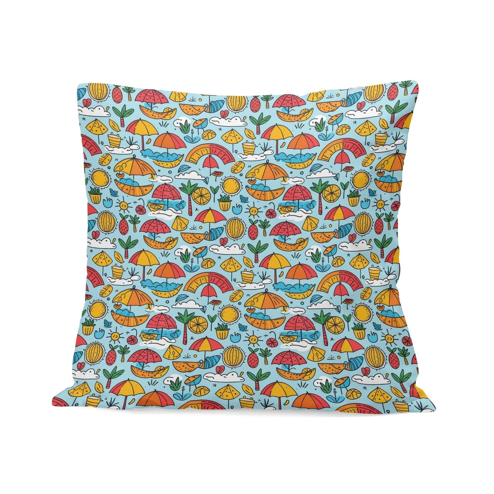 Fun of a Beach Peach Velvet 4 Pcs Square Pillow Case Covers (5 sizes) - DeRose Seasonal