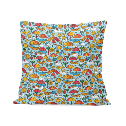 Fun of a Beach Peach Velvet 4 Pcs Square Pillow Case Covers (5 sizes) - DeRose Seasonal
