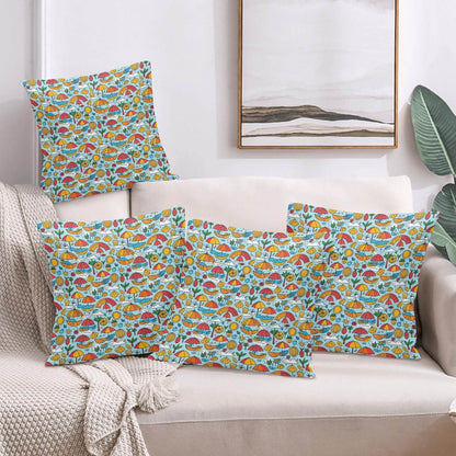 Fun of a Beach Peach Velvet 4 Pcs Square Pillow Case Covers (5 sizes) - DeRose Seasonal