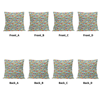 Fun of a Beach Peach Velvet 4 Pcs Square Pillow Case Covers (5 sizes) - DeRose Seasonal