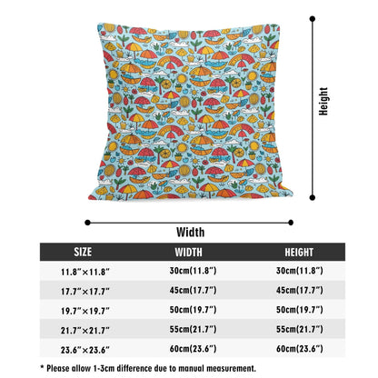 Fun of a Beach Peach Velvet 4 Pcs Square Pillow Case Covers (5 sizes) - DeRose Seasonal