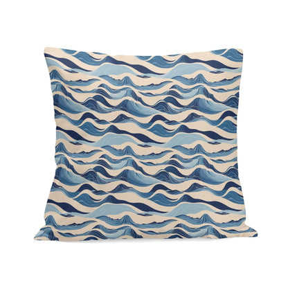 Blue Waves Peach Velvet 4 Pcs Square Pillow Case Covers (5 sizes) - DeRose Seasonal