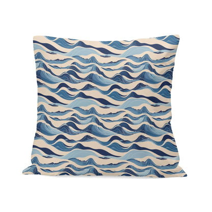Blue Waves Peach Velvet 4 Pcs Square Pillow Case Covers (5 sizes) - DeRose Seasonal