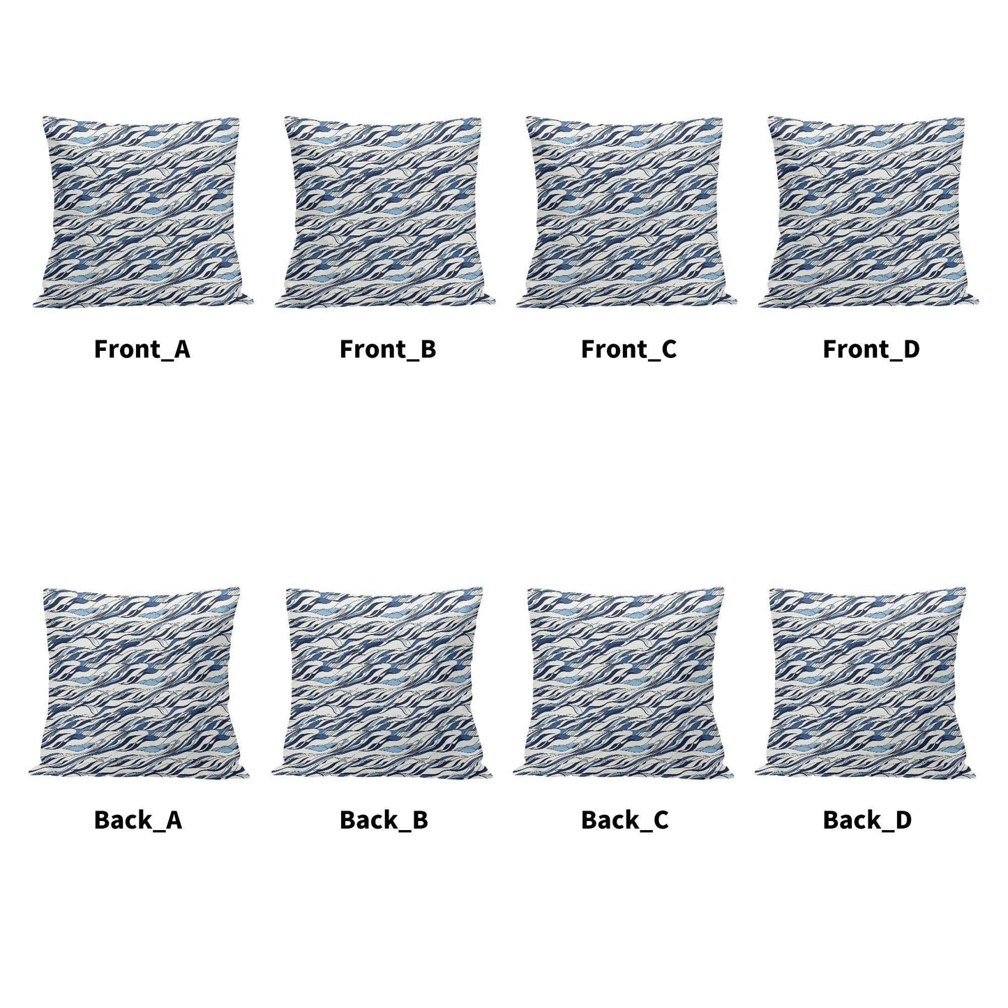 Ocean Lines Peach Velvet 4 Pcs Square Pillow Case Covers (5 sizes) - DeRose Seasonal