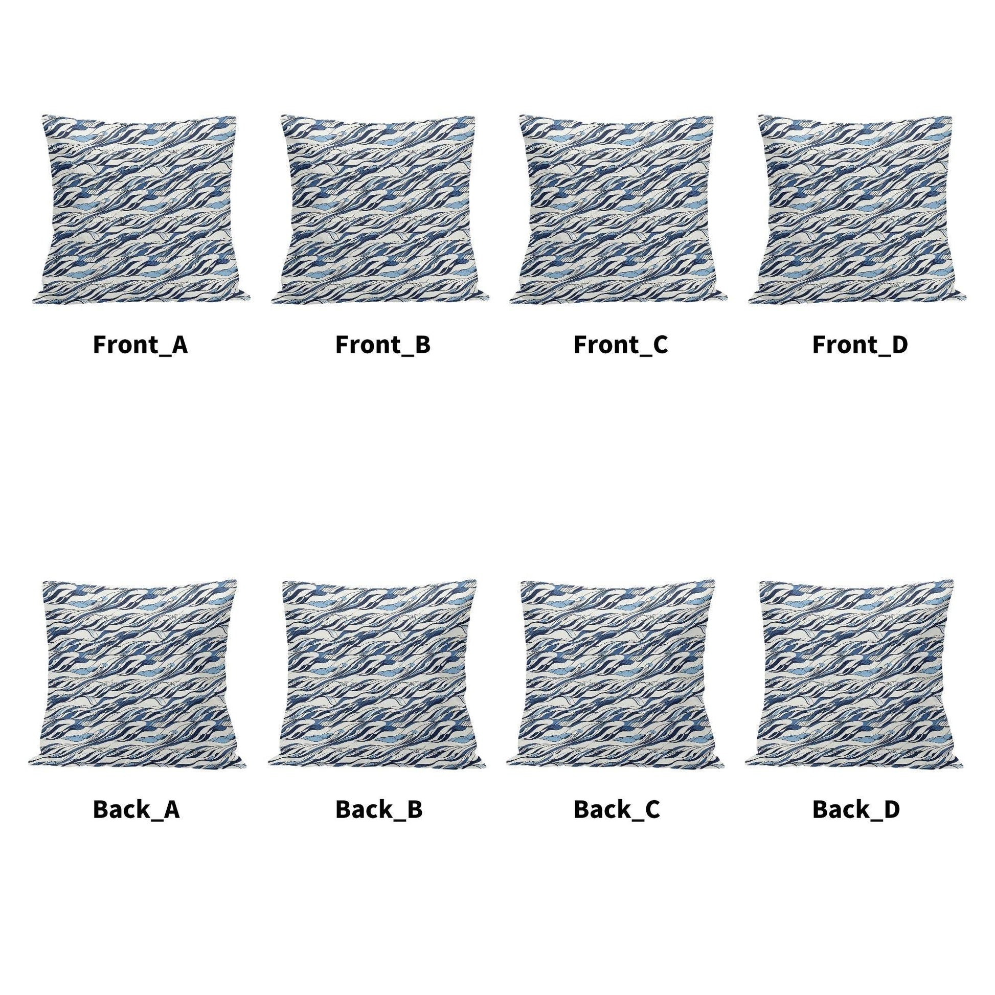 Ocean Lines Peach Velvet 4 Pcs Square Pillow Case Covers (5 sizes) - DeRose Seasonal