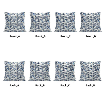 Ocean Lines Peach Velvet 4 Pcs Square Pillow Case Covers (5 sizes) - DeRose Seasonal