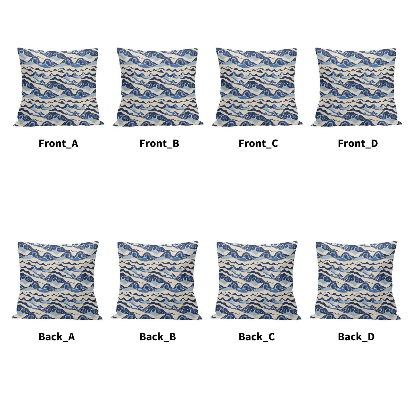 Abstract Waves Peach Velvet 4 Pcs Square Pillow Case Covers (5 sizes) - DeRose Seasonal