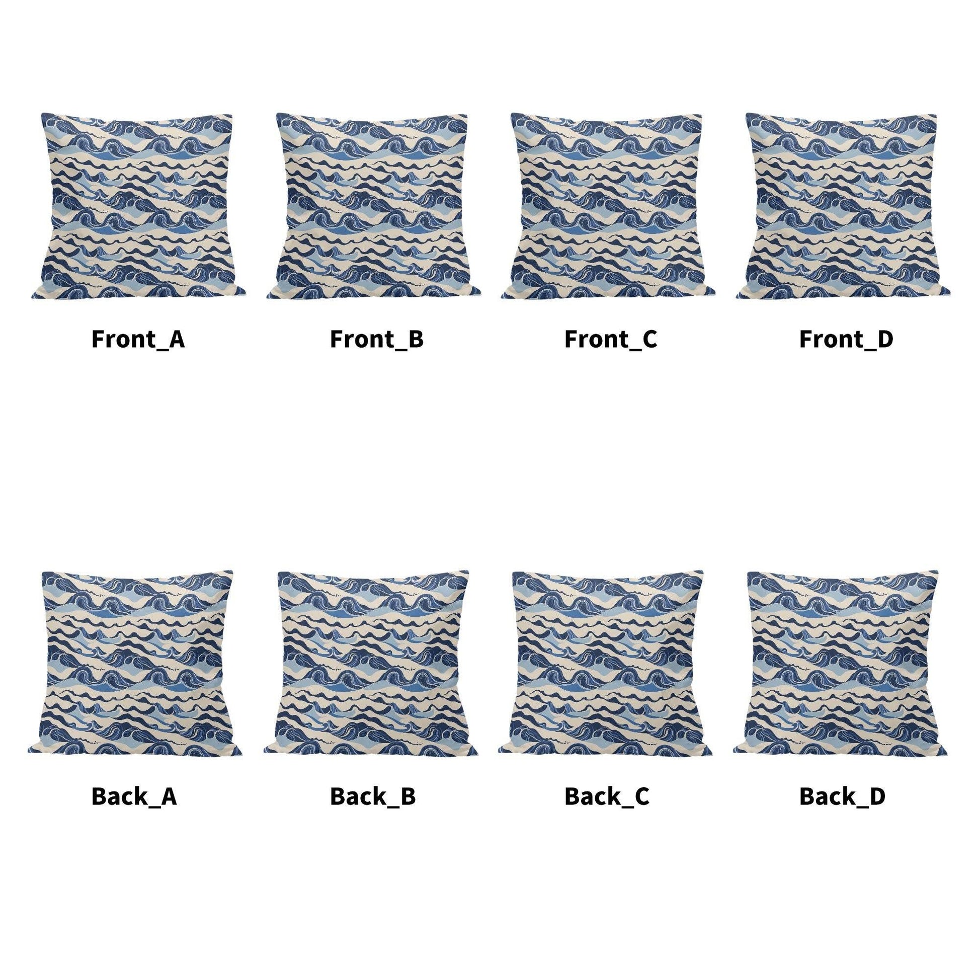 Abstract Waves Peach Velvet 4 Pcs Square Pillow Case Covers (5 sizes) - DeRose Seasonal