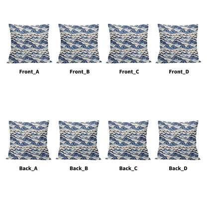 Abstract Waves Peach Velvet 4 Pcs Square Pillow Case Covers (5 sizes) - DeRose Seasonal