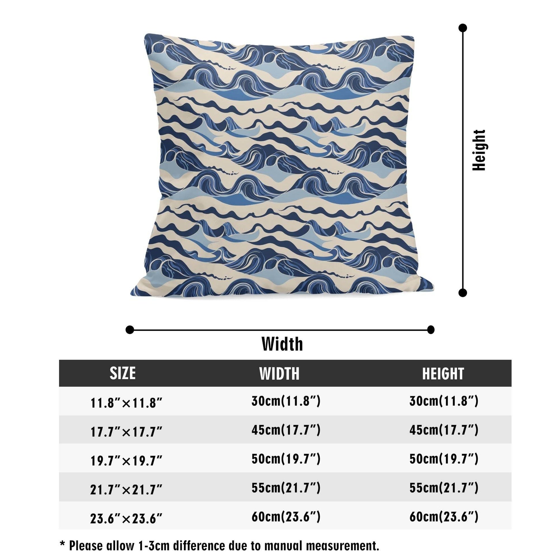 Abstract Waves Peach Velvet 4 Pcs Square Pillow Case Covers (5 sizes) - DeRose Seasonal