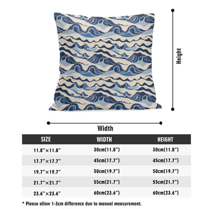 Abstract Waves Peach Velvet 4 Pcs Square Pillow Case Covers (5 sizes) - DeRose Seasonal