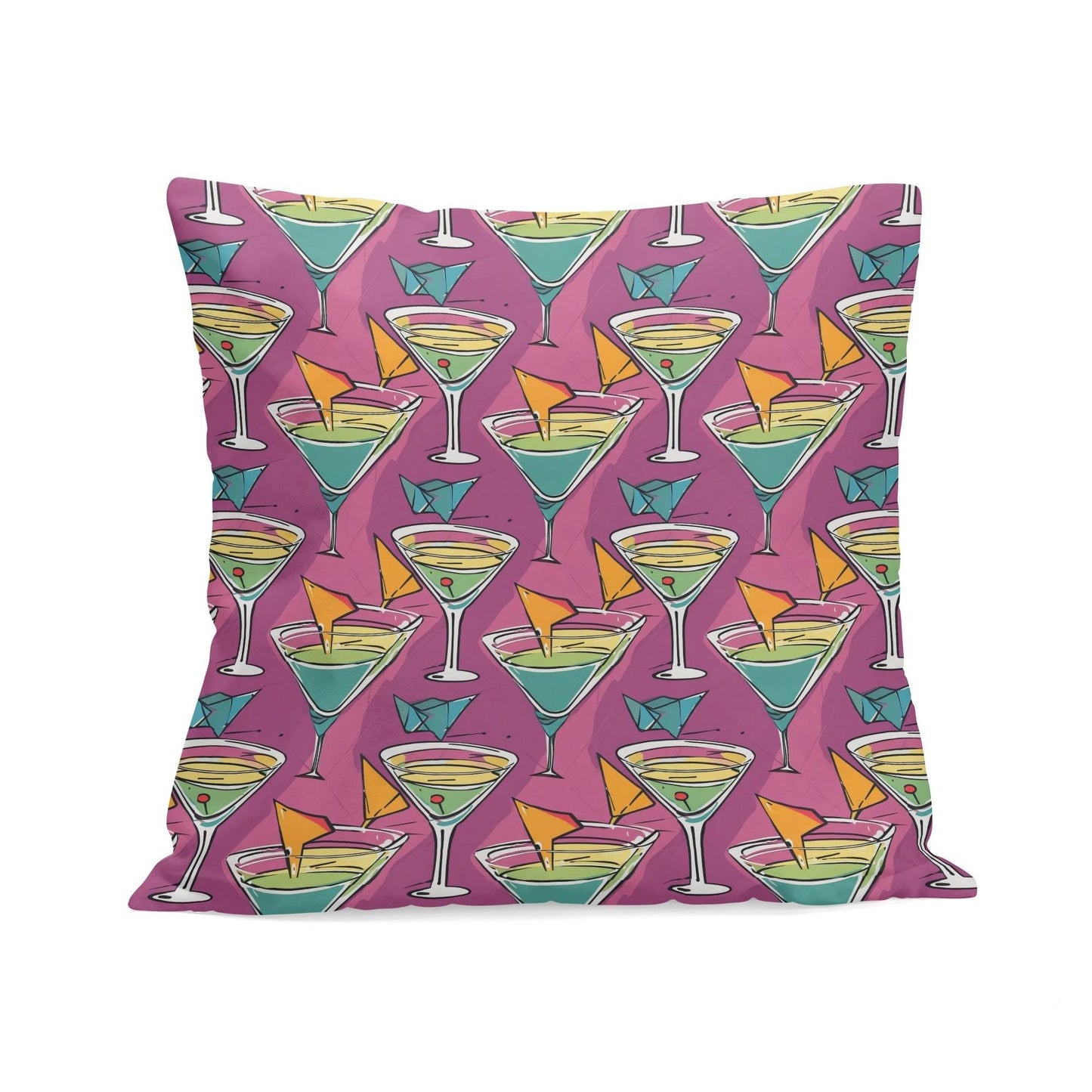 Artini Martini Peach Velvet 4 Pcs Square Pillow Case Covers (5 sizes) - DeRose Seasonal