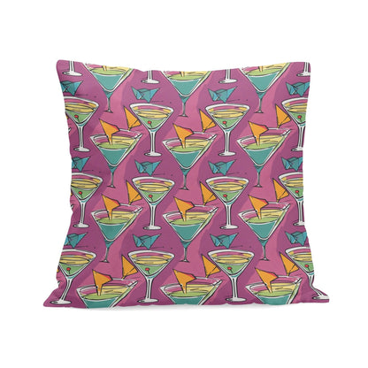 Artini Martini Peach Velvet 4 Pcs Square Pillow Case Covers (5 sizes) - DeRose Seasonal