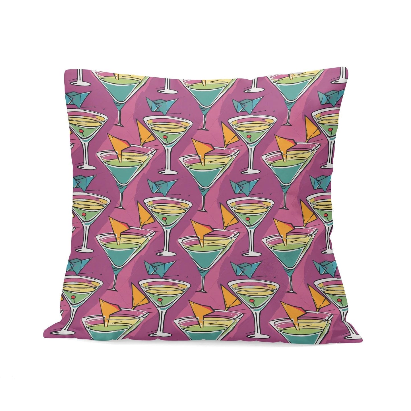 Artini Martini Peach Velvet 4 Pcs Square Pillow Case Covers (5 sizes) - DeRose Seasonal