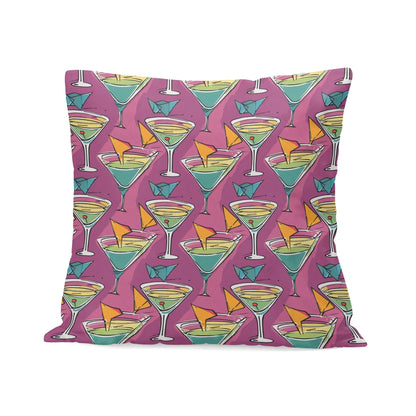 Artini Martini Peach Velvet 4 Pcs Square Pillow Case Covers (5 sizes) - DeRose Seasonal