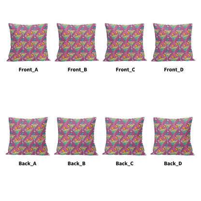 Artini Martini Peach Velvet 4 Pcs Square Pillow Case Covers (5 sizes) - DeRose Seasonal