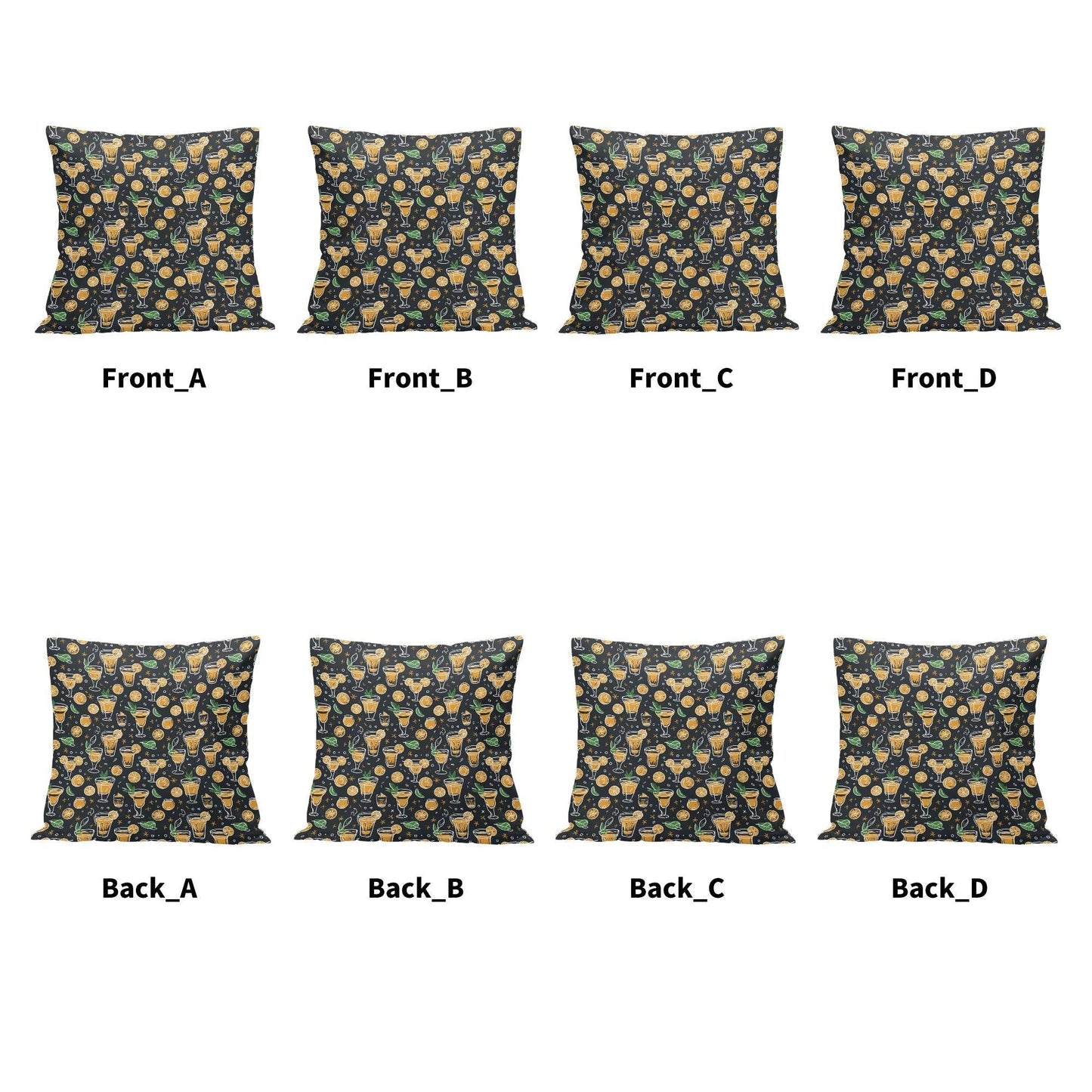 Gold Margarita Peach Velvet 4 Pcs Square Pillow Case Covers (5 sizes) - DeRose Seasonal