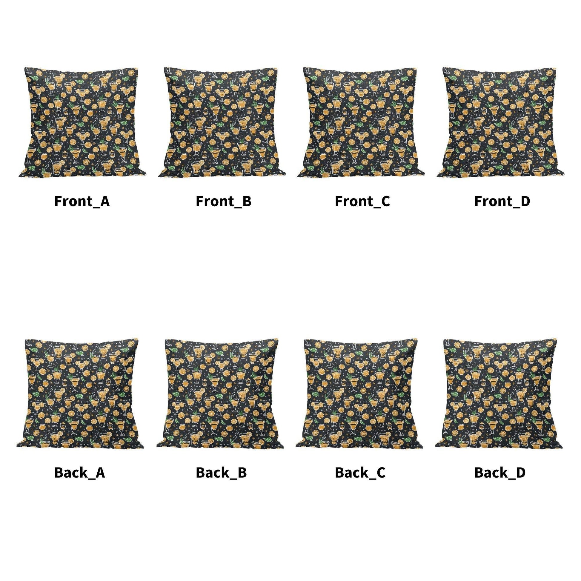 Gold Margarita Peach Velvet 4 Pcs Square Pillow Case Covers (5 sizes) - DeRose Seasonal