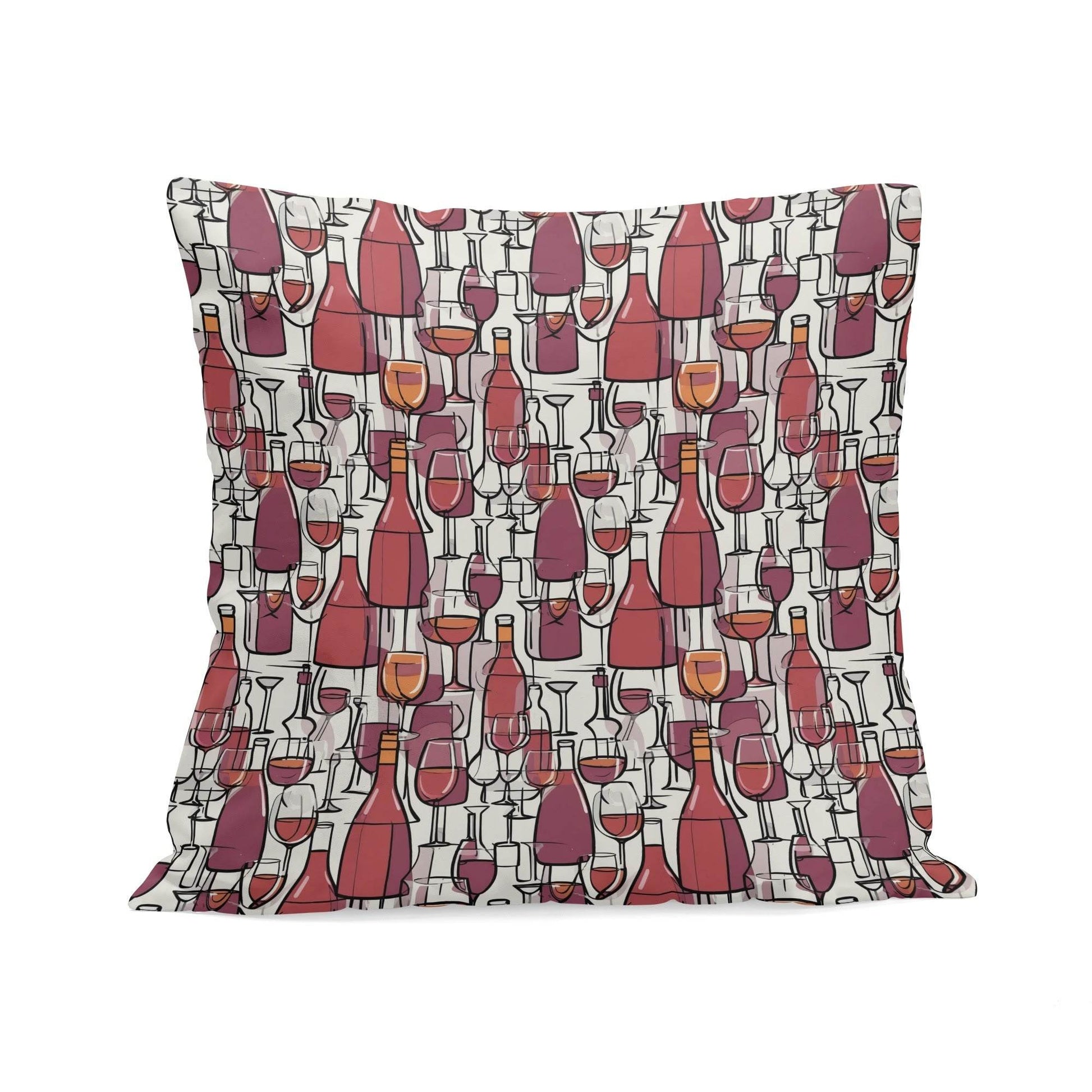 Wine with Me Peach Velvet 4 Pcs Square Pillow Case Covers (5 sizes) - DeRose Seasonal